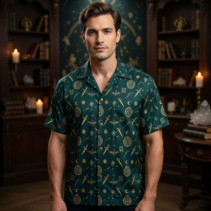 Fantasy Dungeon Hawaiian Shirt - Dark Fantasy RPG Apparel