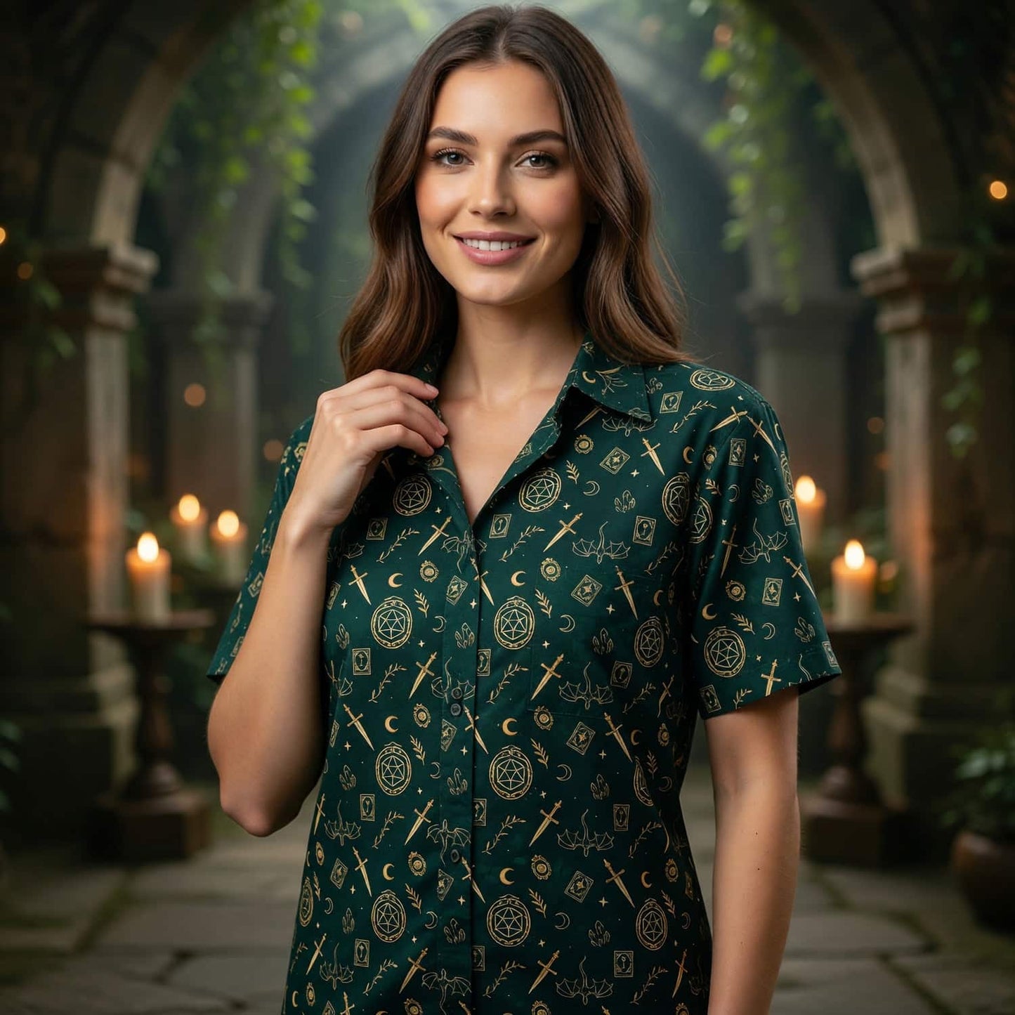 Fantasy Dungeon Hawaiian Shirt - Dark Fantasy RPG Apparel