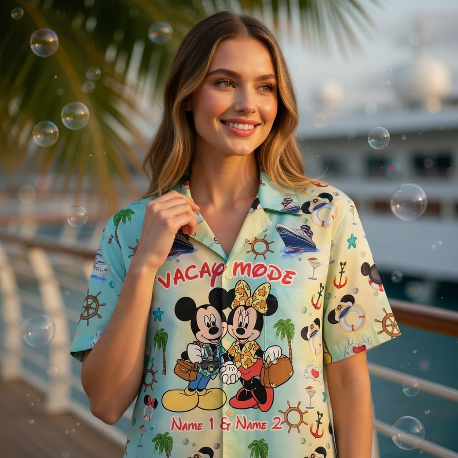 Mouse Vacay Mode - Personalized Couple Cruise Premium Hawaiian Shirt