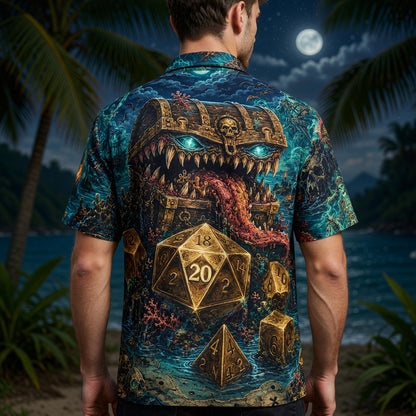 Pirate Mimic Chest Hawaiian Shirt - Fantasy Dice Horror