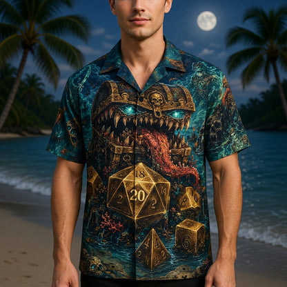 Pirate Mimic Chest Hawaiian Shirt - Fantasy Dice Horror