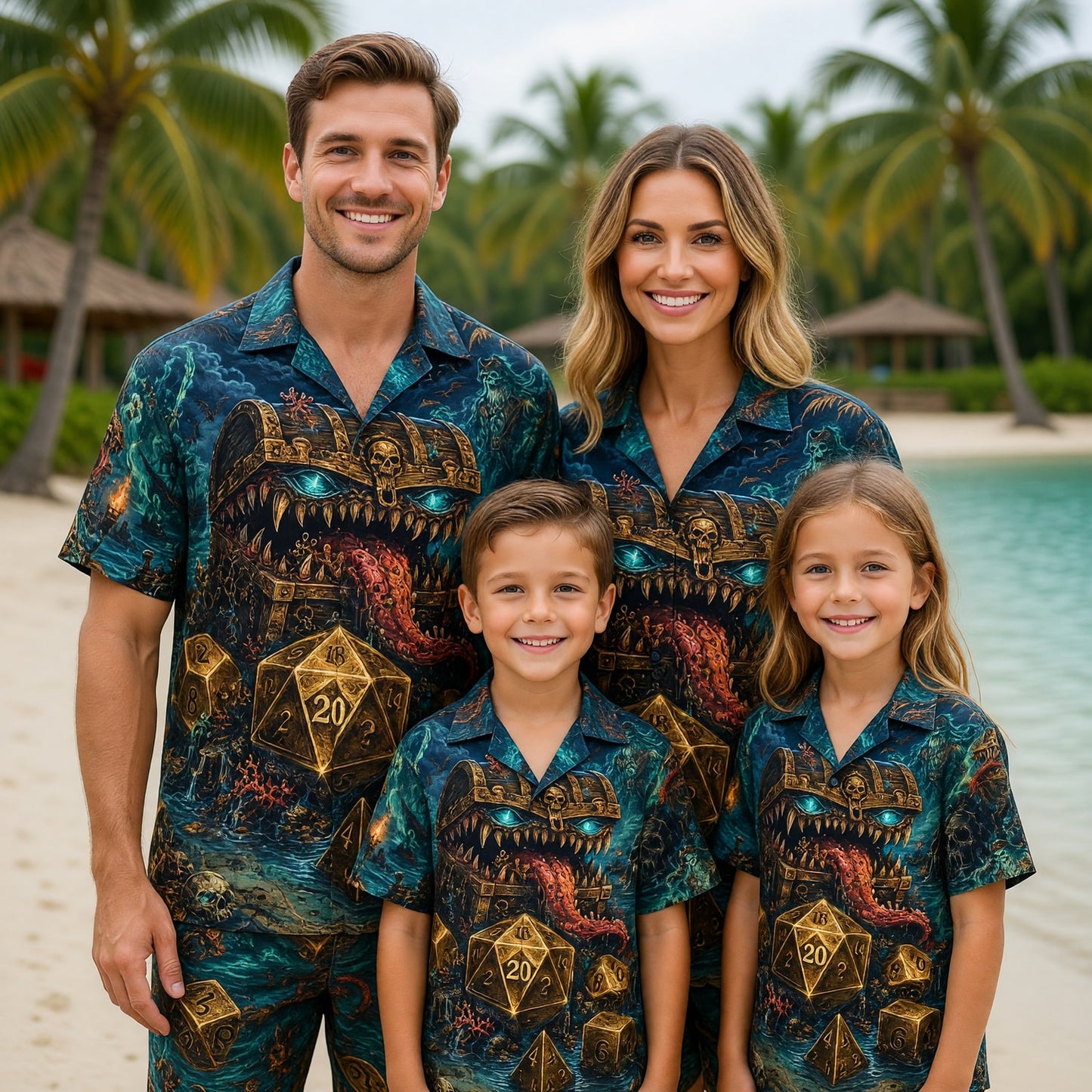 Pirate Mimic Chest Hawaiian Shirt - Fantasy Dice Horror