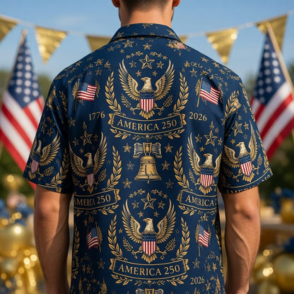Patriotic Eagle Premium Hawaiian Shirt - America 250th Anniversary - HWFLSQY001