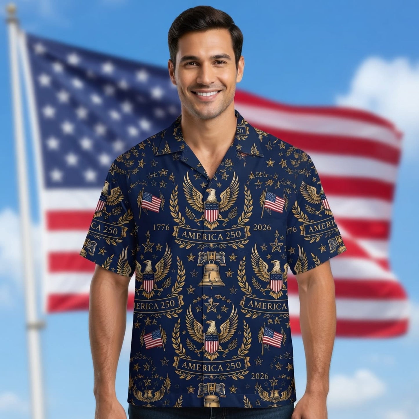 Patriotic Eagle Premium Hawaiian Shirt - America 250th Anniversary - HWFLSQY001
