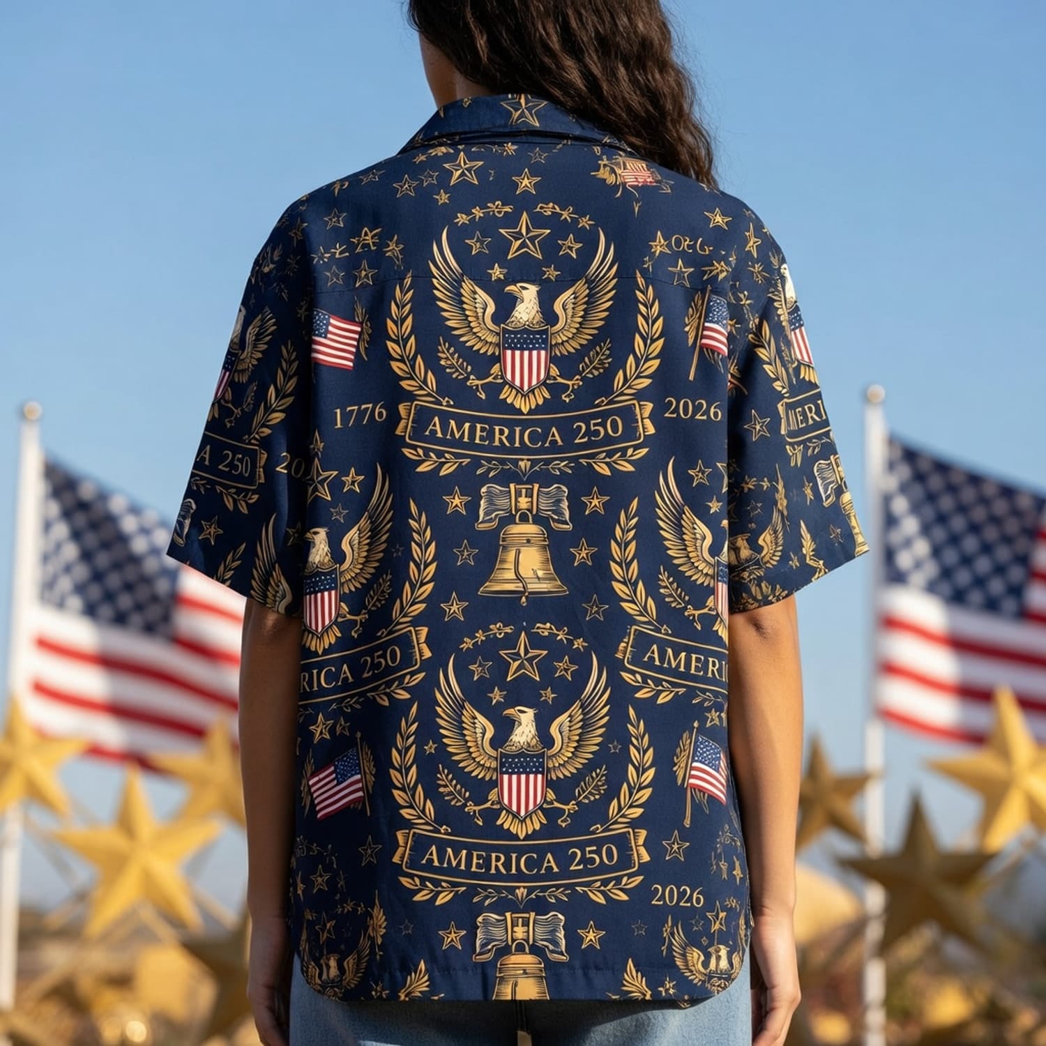 Patriotic Eagle Premium Hawaiian Shirt - America 250th Anniversary - HWFLSQY001