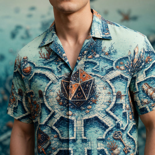 Dice Underwater Hawaiian Shirt - Fantasy RPG Adventure