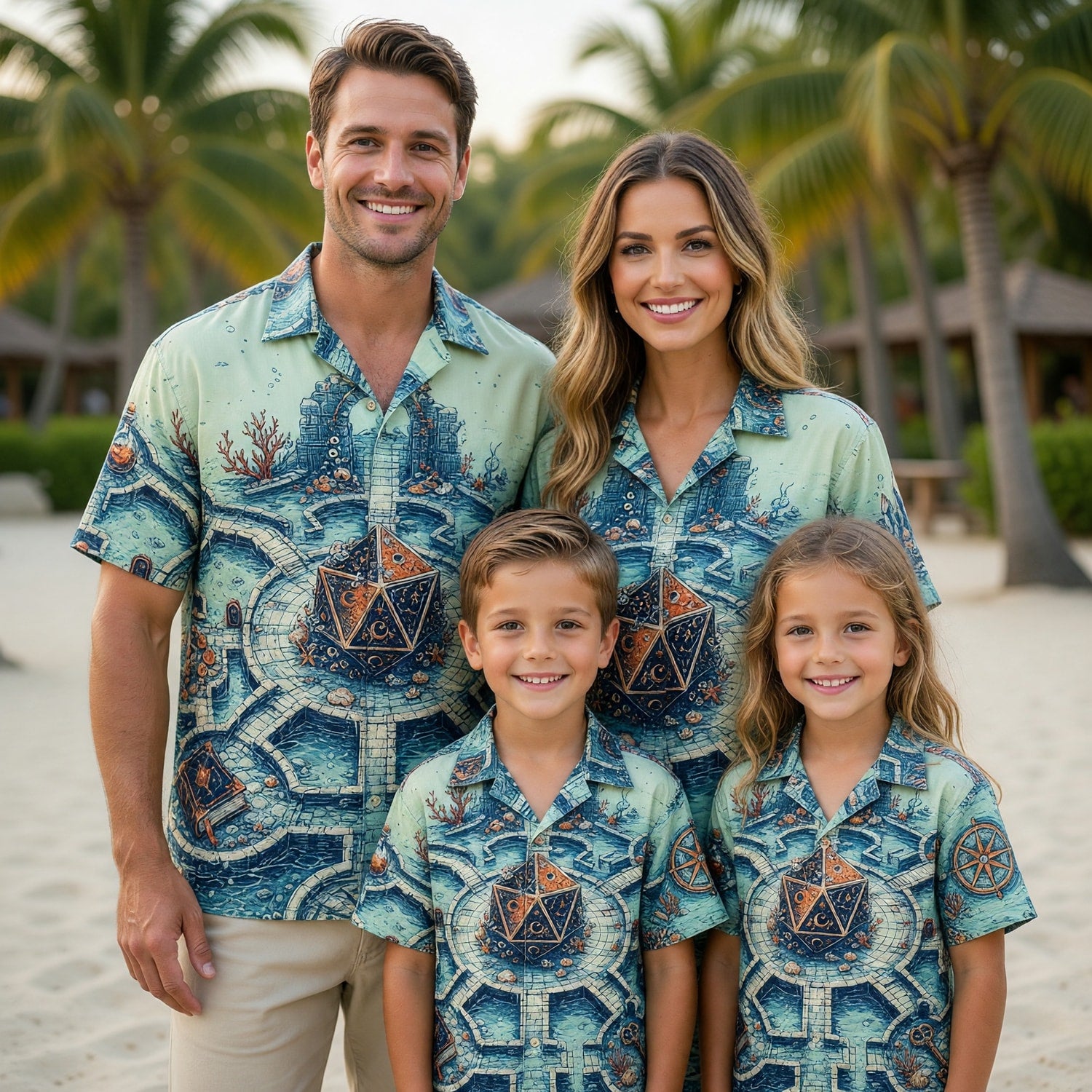 Dice Underwater Hawaiian Shirt - Fantasy RPG Adventure