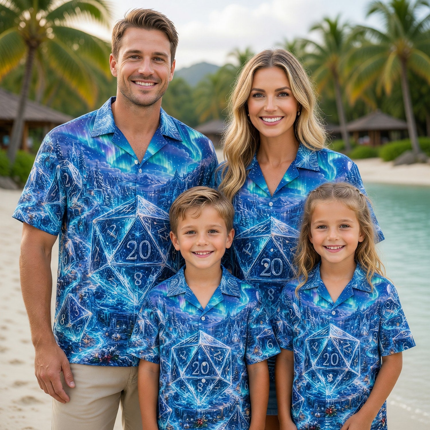 Dice Hawaiian Shirt - Fantasy Winter Wonderland RPG