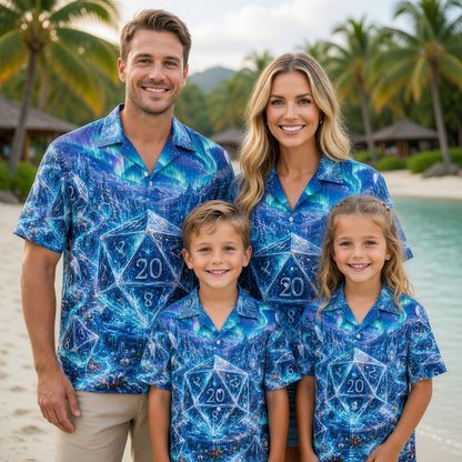 Dice Hawaiian Shirt - Fantasy Winter Wonderland RPG