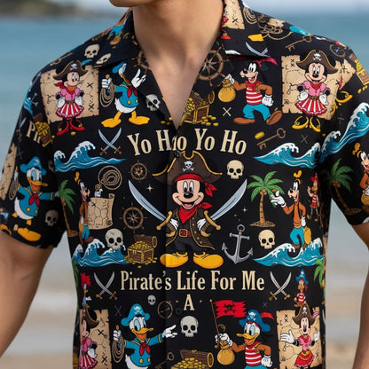 Mouse Pirate Hawaiian Shirt - Cartoon Pirate Pattern