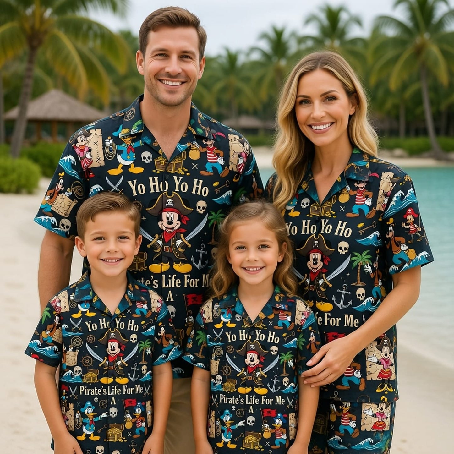 Mouse Pirate Hawaiian Shirt - Cartoon Pirate Pattern
