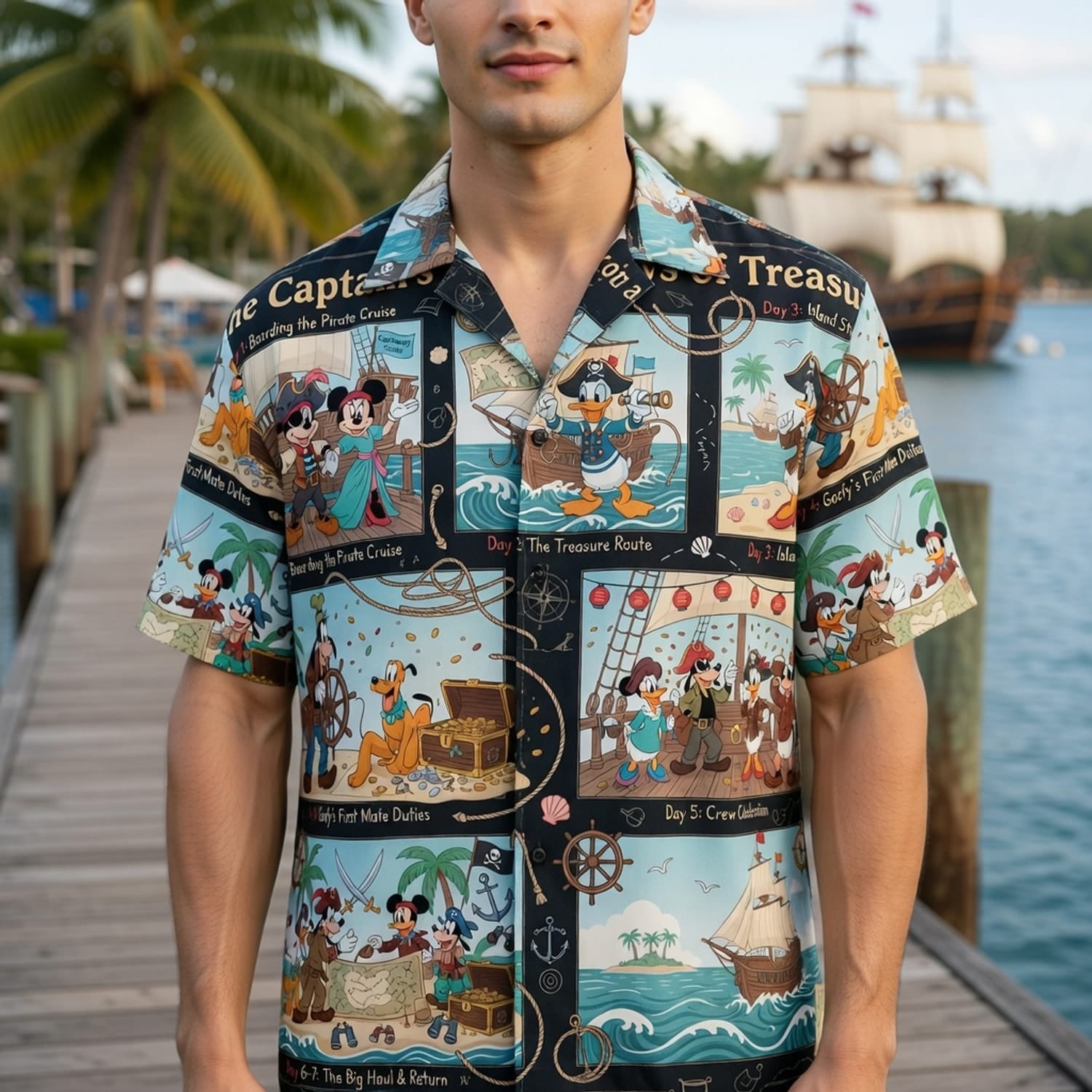 Pirate Cruise Hawaiian Shirt - Mouse Treasure Adventure
