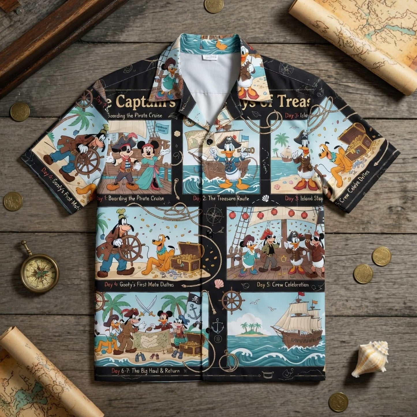 Pirate Cruise Hawaiian Shirt - Mouse Treasure Adventure