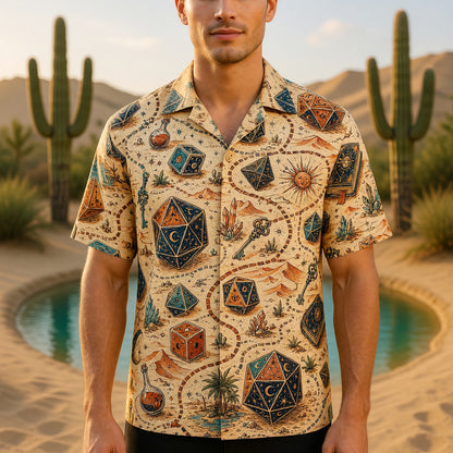 Dice Hawaiian Shirt - Mystic Desert Fantasy RPG Adventure