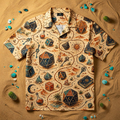 Dice Hawaiian Shirt - Mystic Desert Fantasy RPG Adventure