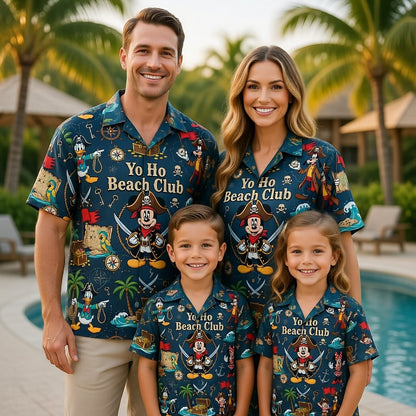Yo Ho Beach Club Hawaiian Shirt - Mouse Pirate Tropical Apparel