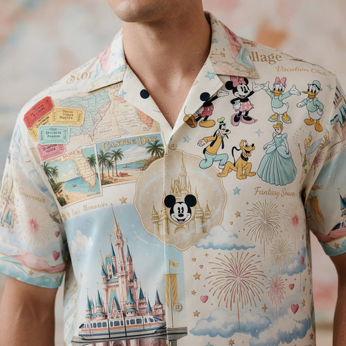 Theme Park Characters Hawaiian Shirt - Storybook Resort Collage