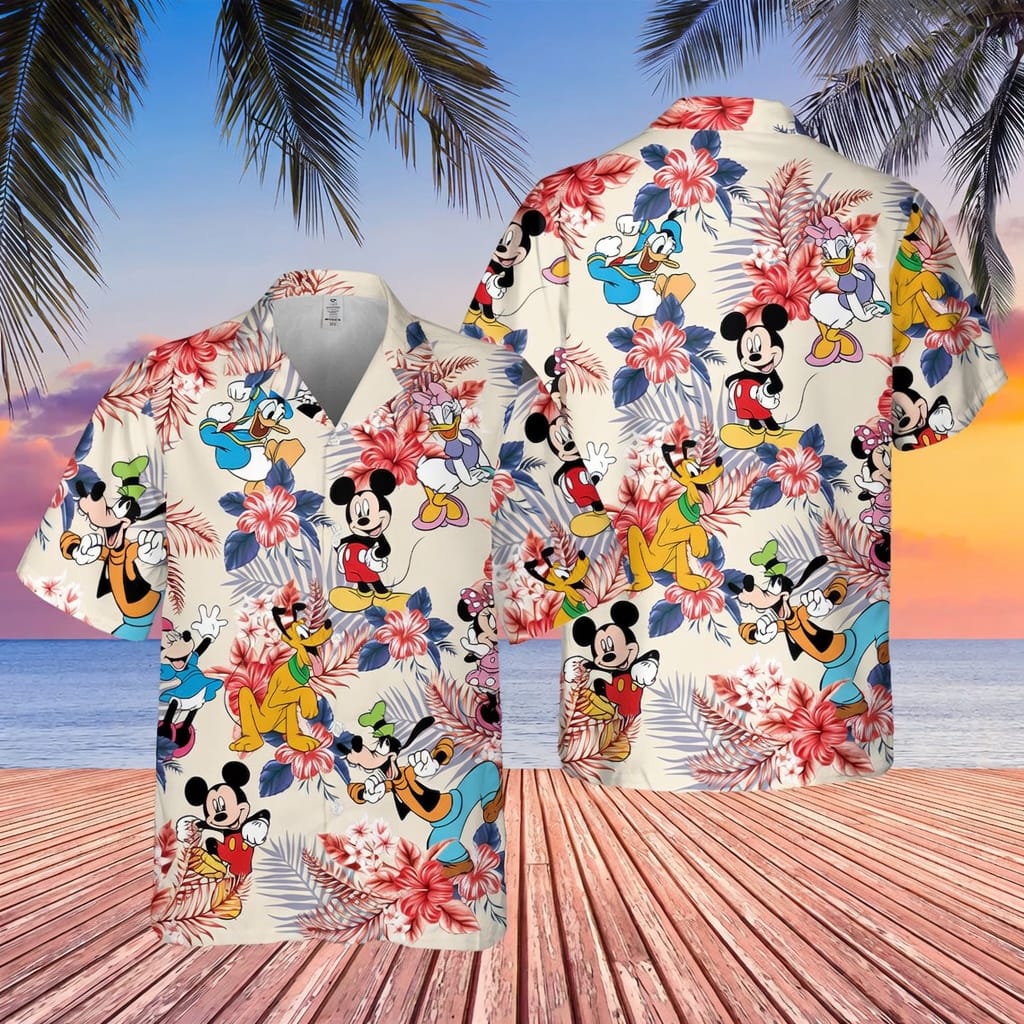 Cartoon Tropical Mouse and Friends Premium Hawaiian Shirt