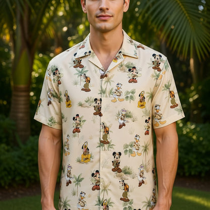Safari Mouse Hawaiian Shirt - Tropical Jungle Explorer Print
