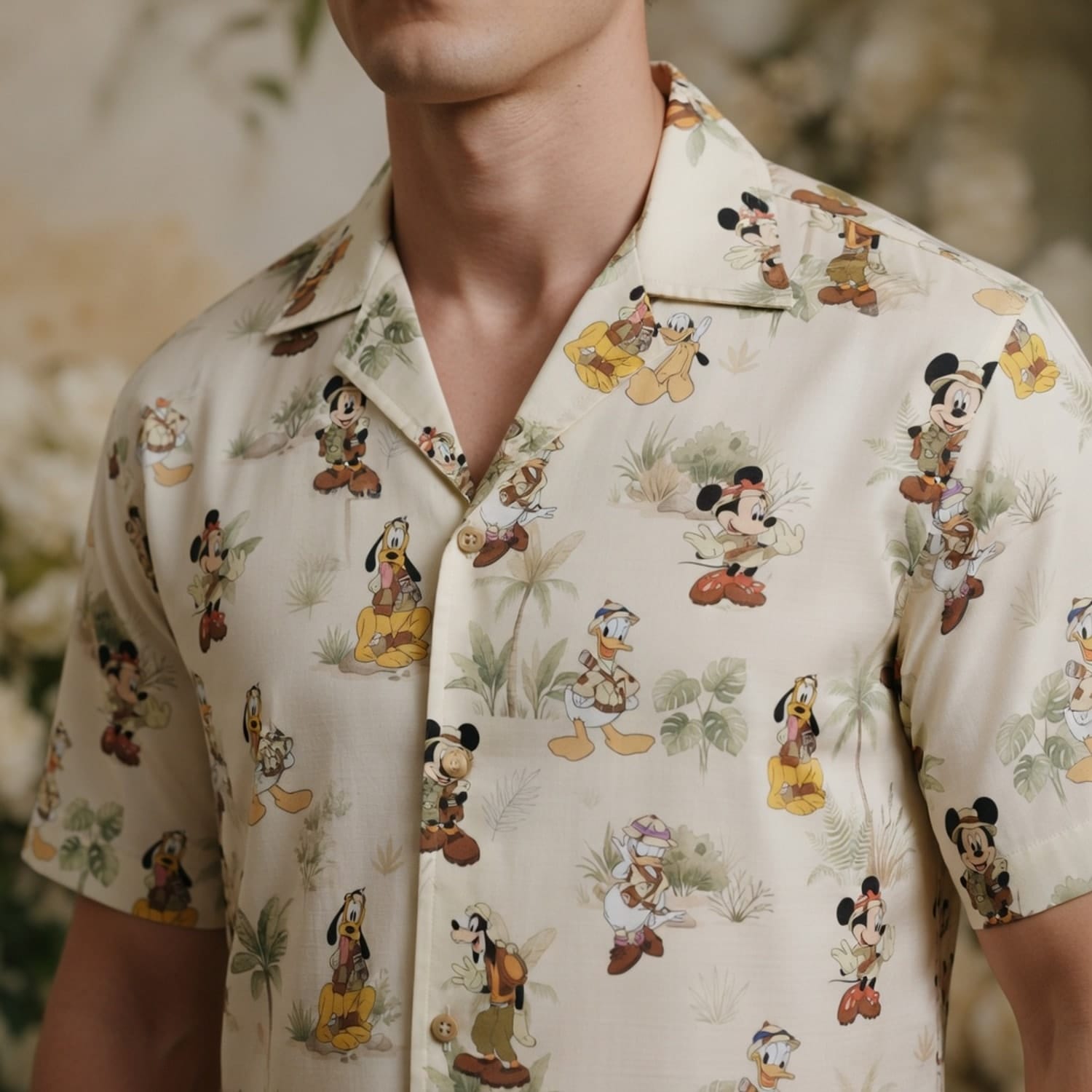 Safari Mouse Hawaiian Shirt - Tropical Jungle Explorer Print