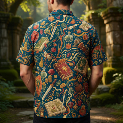Fantasy Dungeon Hawaiian Shirt - Fantasy RPG Tabletop Gaming