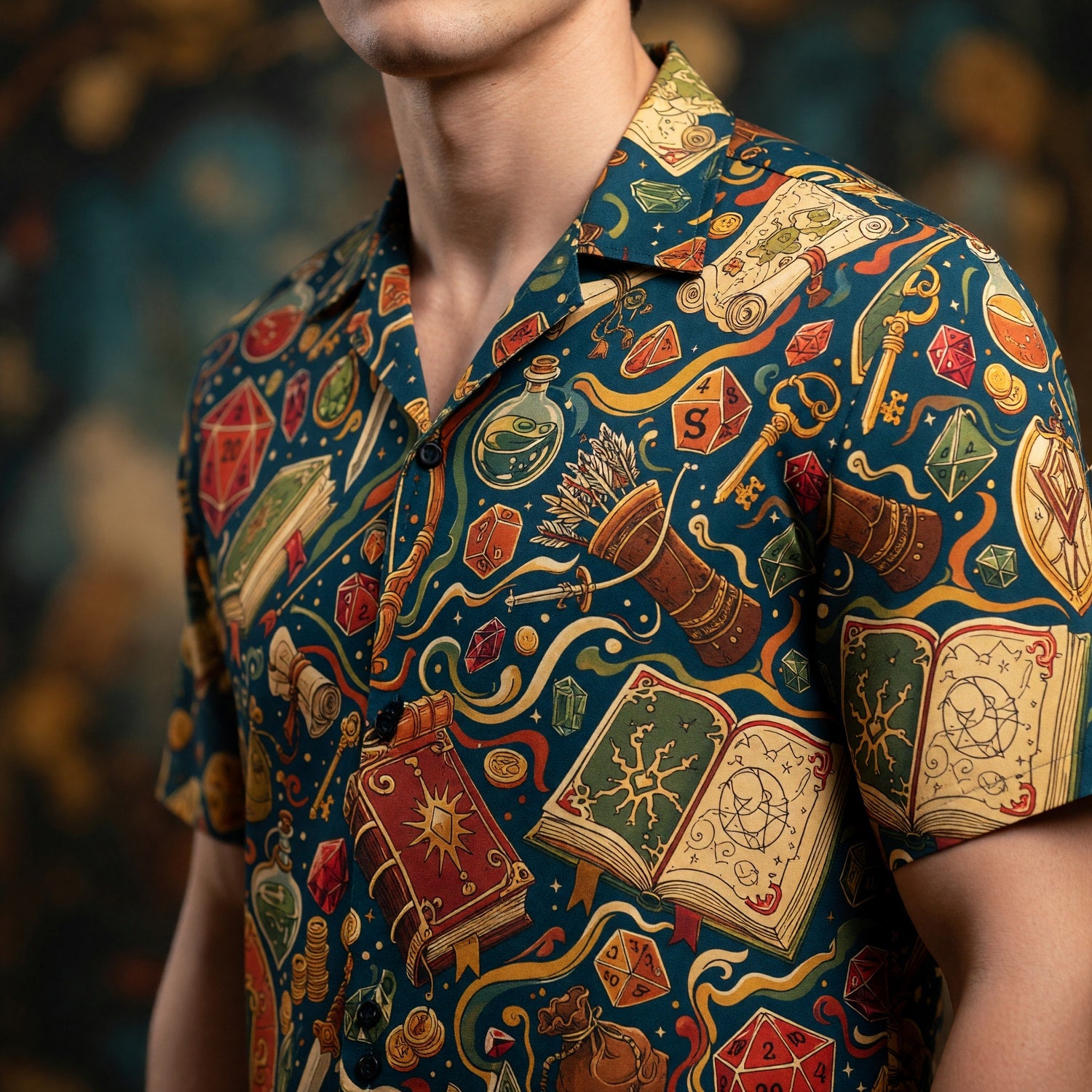 Fantasy Dungeon Hawaiian Shirt - Fantasy RPG Tabletop Gaming