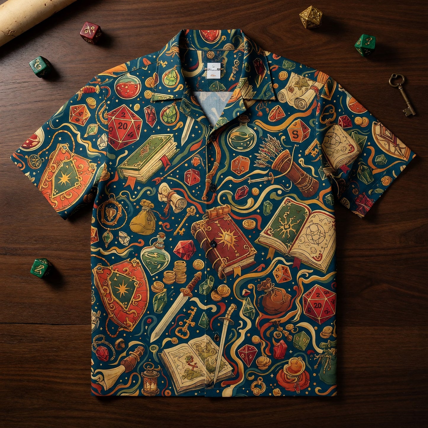 Fantasy Dungeon Hawaiian Shirt - Fantasy RPG Tabletop Gaming
