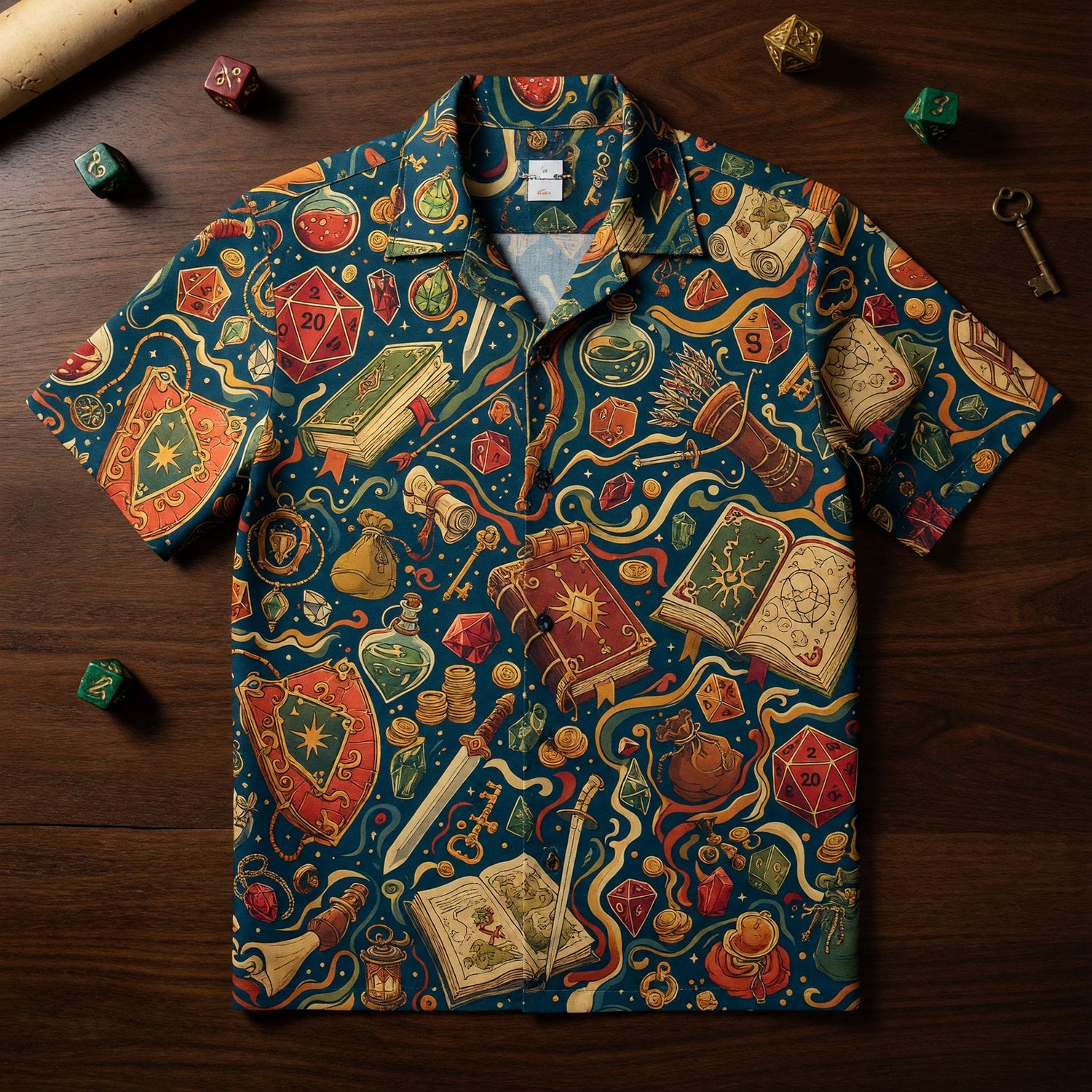 Fantasy Dungeon Hawaiian Shirt - Fantasy RPG Tabletop Gaming