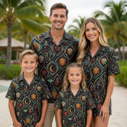 Fantasy Dungeon Mystic Hawaiian Shirt - Witchy RPG Dice Pattern