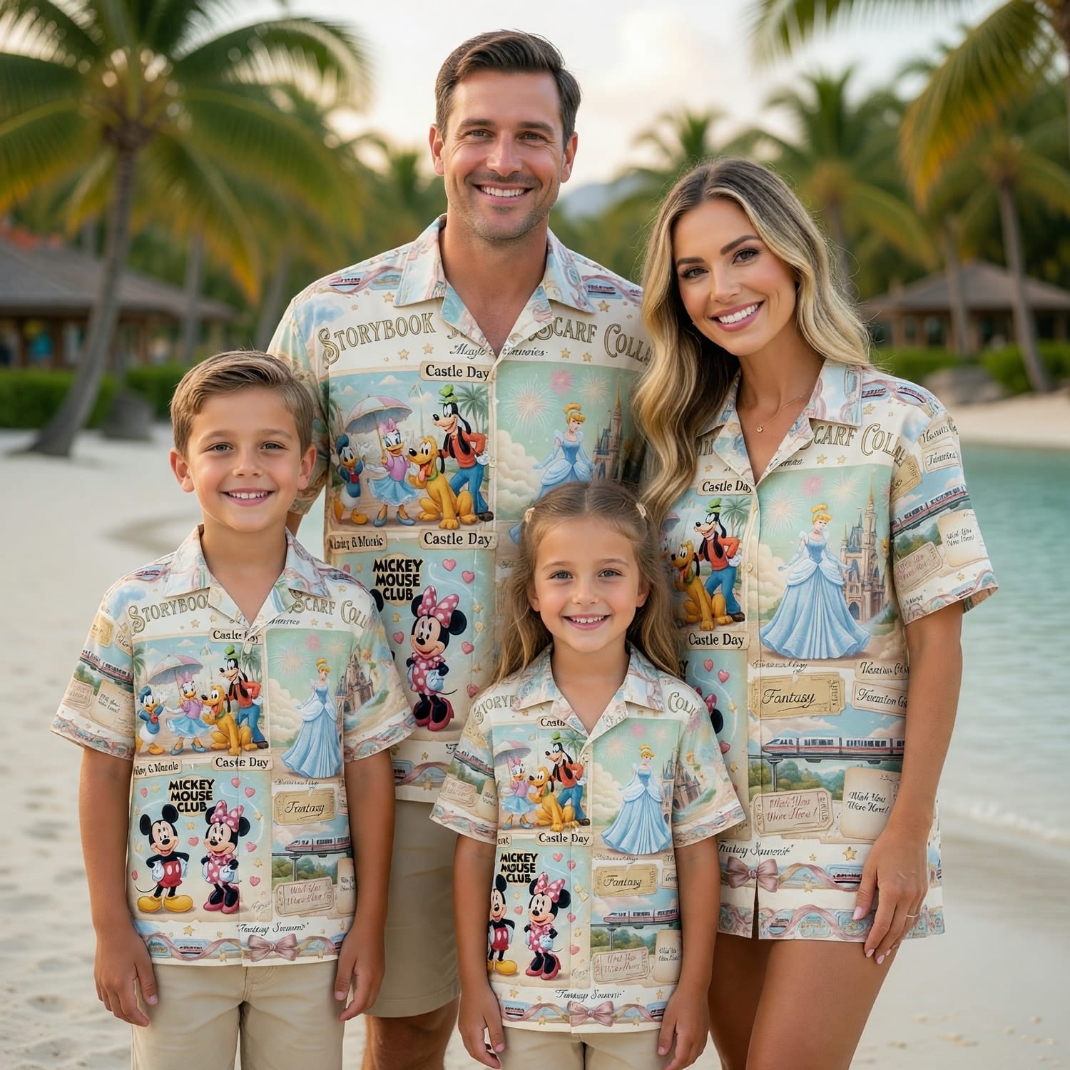 Theme Park Vacation Hawaiian Shirt - Mouse Castle Collage