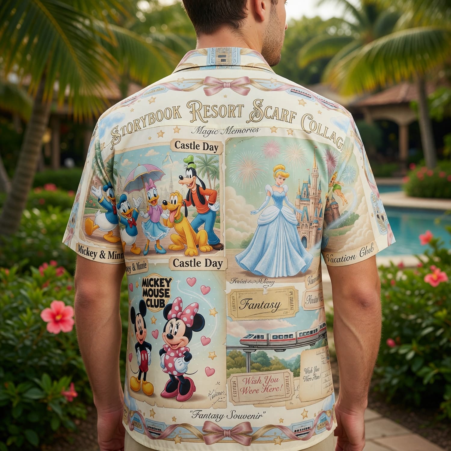 Theme Park Vacation Hawaiian Shirt - Mouse Castle Collage