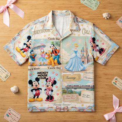 Theme Park Vacation Hawaiian Shirt - Mouse Castle Collage