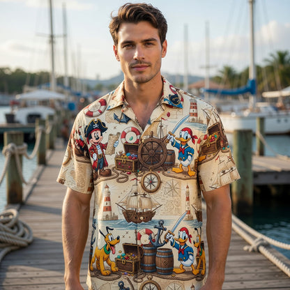 Pirate Hawaiian Shirt - Mouse Duck Pup Adventure