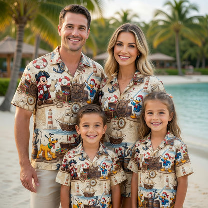 Pirate Hawaiian Shirt - Mouse Duck Pup Adventure