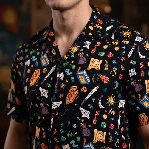 Fantasy Dungeon Hawaiian Shirt - Fantasy RPG Tabletop Gaming Apparel