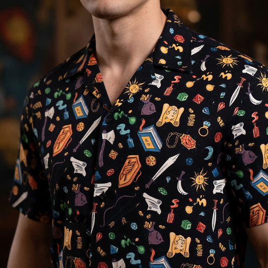 Fantasy Dungeon Hawaiian Shirt - Fantasy RPG Tabletop Gaming Apparel