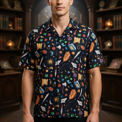 Fantasy Dungeon Hawaiian Shirt - Fantasy RPG Tabletop Gaming Apparel