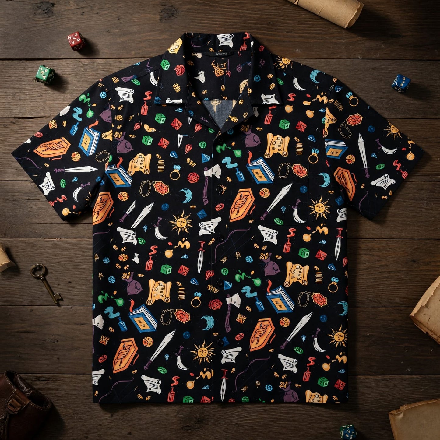 Fantasy Dungeon Hawaiian Shirt - Fantasy RPG Tabletop Gaming Apparel