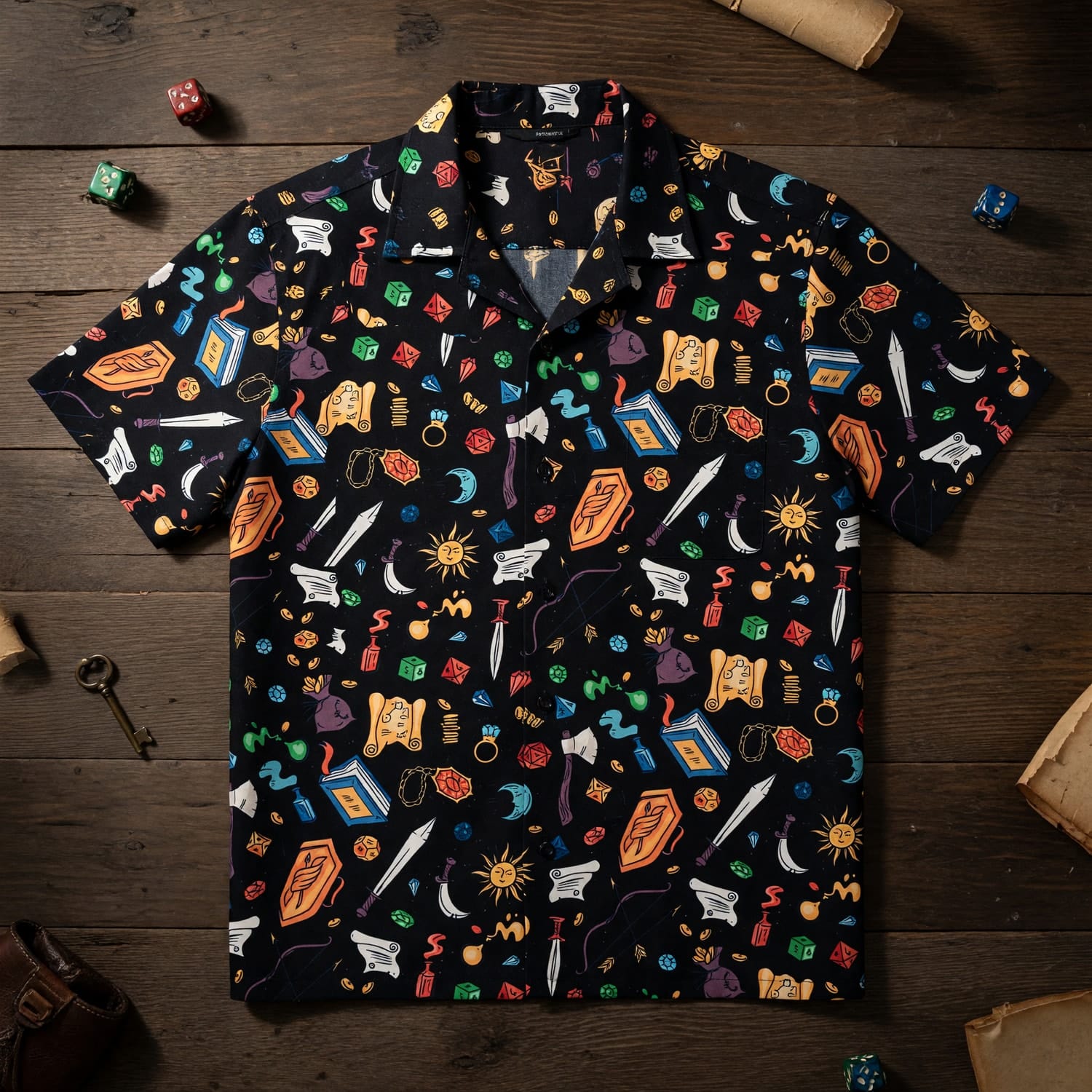 Fantasy Dungeon Hawaiian Shirt - Fantasy RPG Tabletop Gaming Apparel
