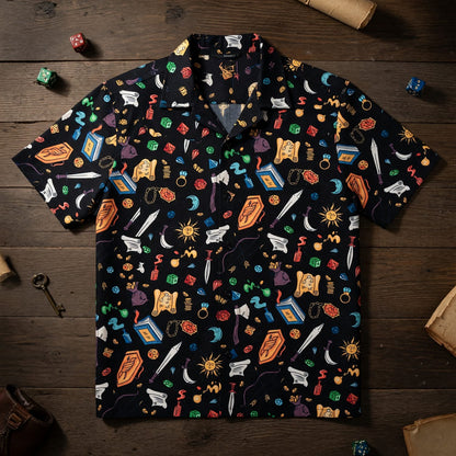 Fantasy Dungeon Hawaiian Shirt - Fantasy RPG Tabletop Gaming Apparel