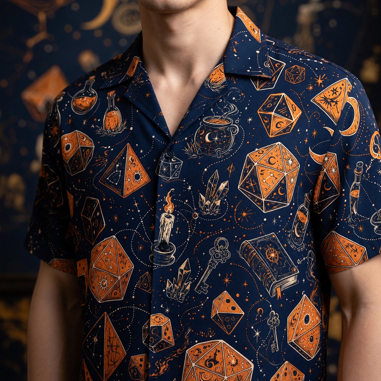 Dice Hawaiian Shirt - Fantasy Wizard RPG Streetwear