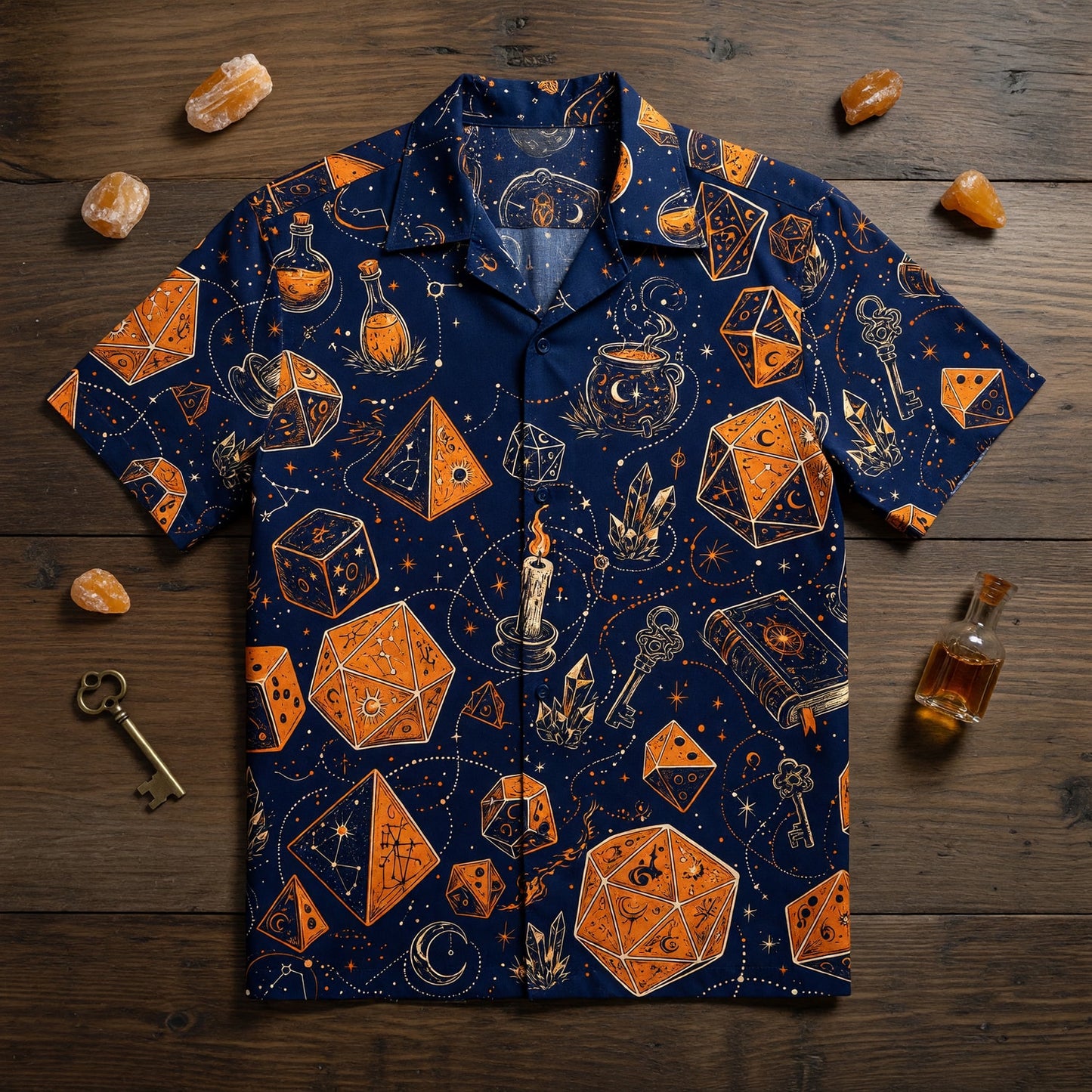 Dice Hawaiian Shirt - Fantasy Wizard RPG Streetwear