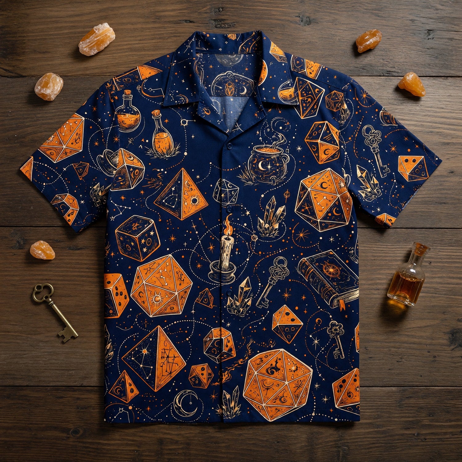 Dice Hawaiian Shirt - Fantasy Wizard RPG Streetwear