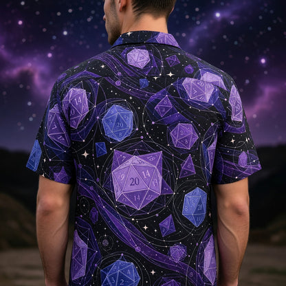 Cosmic Dice Hawaiian Shirt - Galaxy Space RPG Apparel