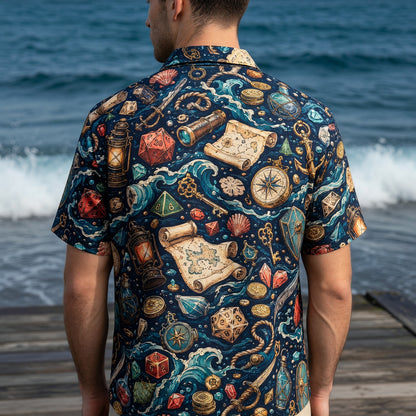 Pirate Adventure Hawaiian Shirt - Fantasy RPG Nautical Apparel
