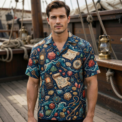 Pirate Adventure Hawaiian Shirt - Fantasy RPG Nautical Apparel