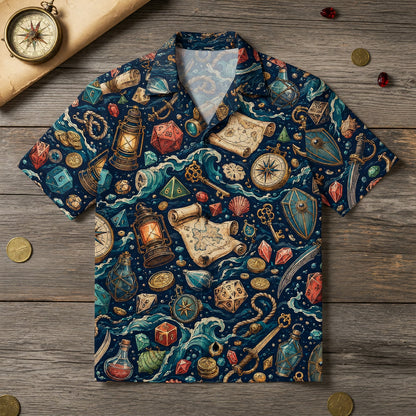 Pirate Adventure Hawaiian Shirt - Fantasy RPG Nautical Apparel
