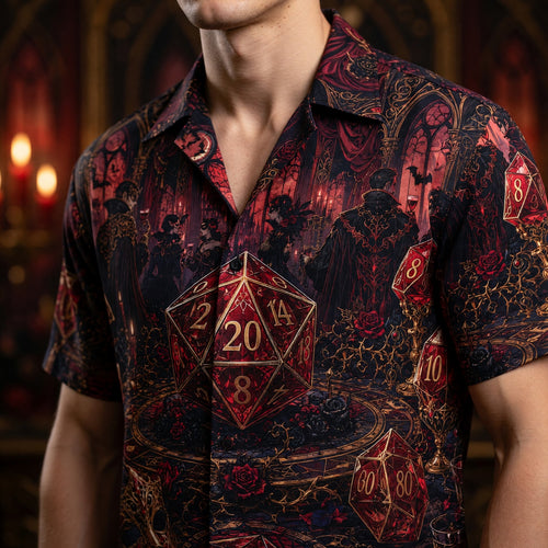 Vampire D20 Dice Hawaiian Shirt - Gothic RPG Masquerade