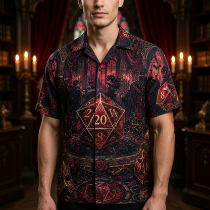 Vampire D20 Dice Hawaiian Shirt - Gothic RPG Masquerade
