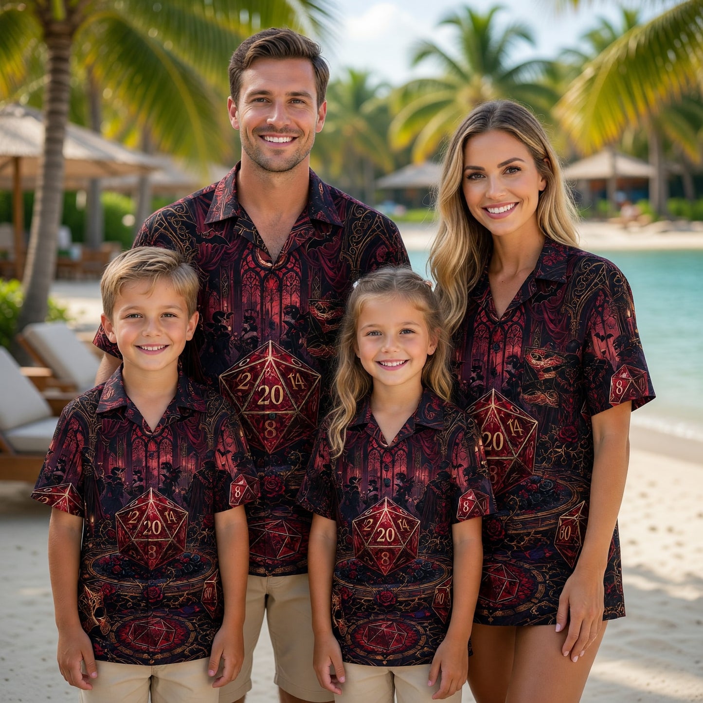 Vampire D20 Dice Hawaiian Shirt - Gothic RPG Masquerade